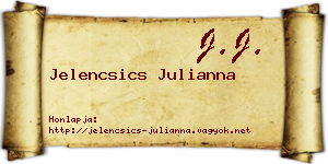 Jelencsics Julianna névjegykártya